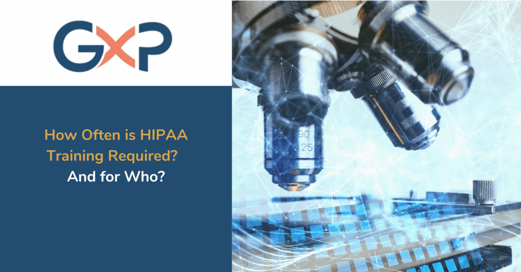 Lab staff and healthcare professionals participating in an annual HIPAA compliance training session.