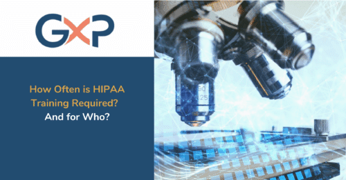 Lab staff and healthcare professionals participating in an annual HIPAA compliance training session.