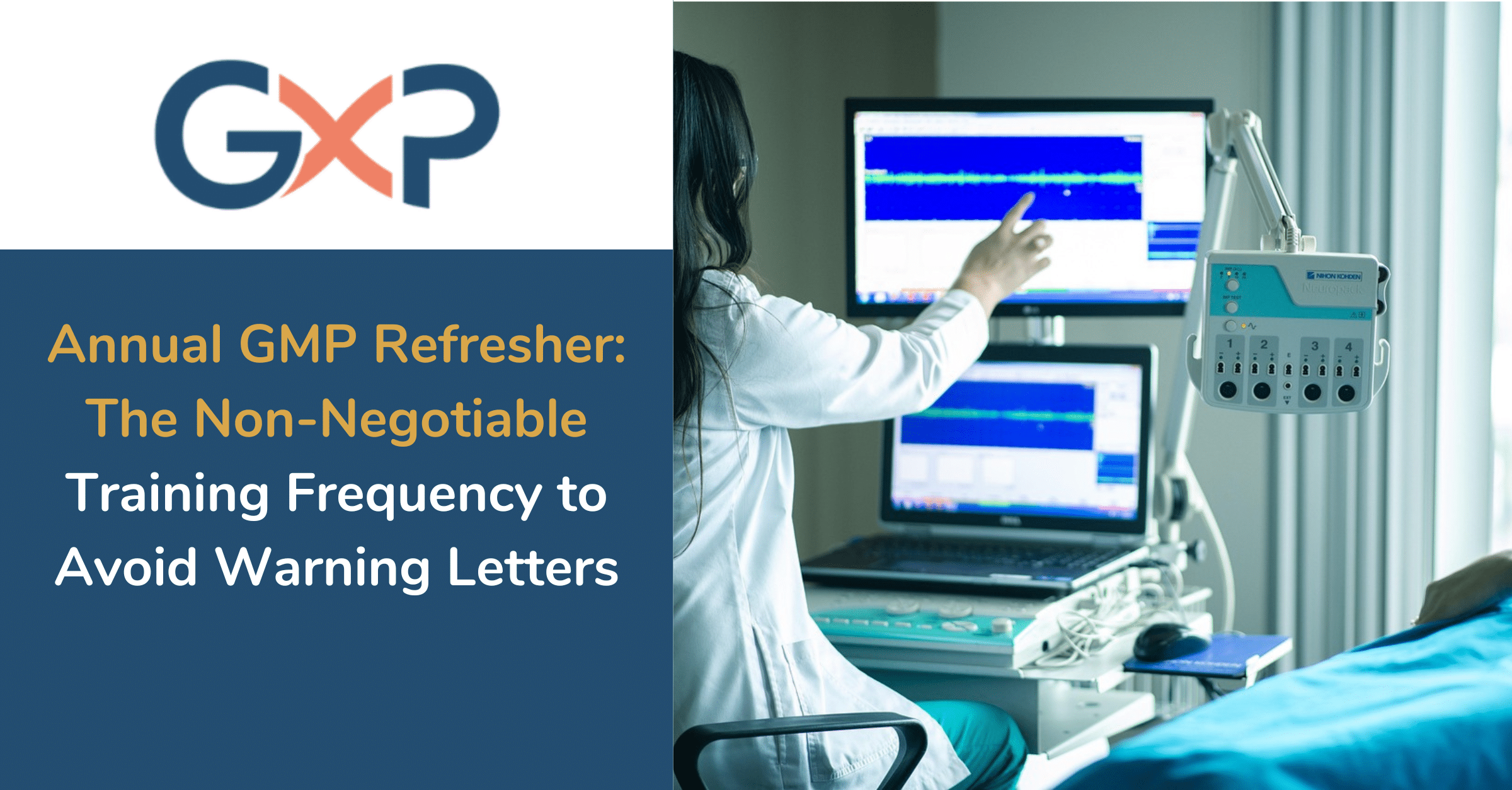 Pharmaceutical manufacturing staff in full GxP attire attending their non-negotiable annual GMP refresher training.